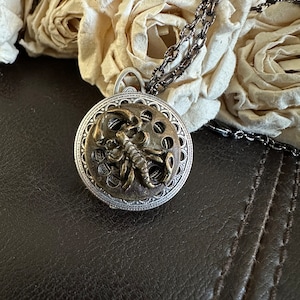 Scorpion locket, scorpion gift, family photo locket, four photo locket, Multi photo locket, keepsake jewelry, scorpion necklace