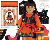 18 inch Doll Clothes Kit To Sew Witch Dress and Bag - Fits American Girl Doll - Fabric Panel Notions Illustrated Sewing Guide Booklet 18 quot