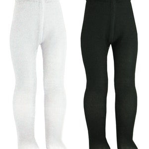 May include: A pair of doll tights in white and black. The tights are made of a soft, stretchy material and are perfect for everyday wear.
