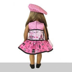 18 inch "I Love Paris" Kit To Sew - Dress+Purse+Beret - Fits Doll Shown & Similar 18" Dolls - Fabric+Trims+Illustrated Sewing Guide Booklet image 6