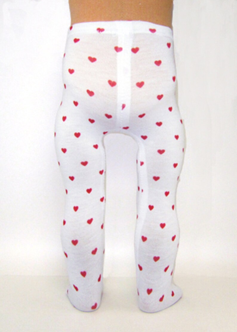 18 inch Doll Tights Kit To Sew Hearts Doll Tights White with Red Hearts Best Fit Knit PanelTrimsSewing Guide Booklet image 4