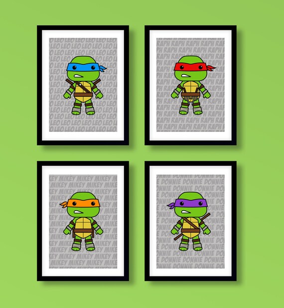 Teenage Mutant Ninja Turtles Inspired Wall Art Boys Wall Art Turtles Decor Kids Bedroom Boys Room Ninja Turtles Ninja Turtles Art