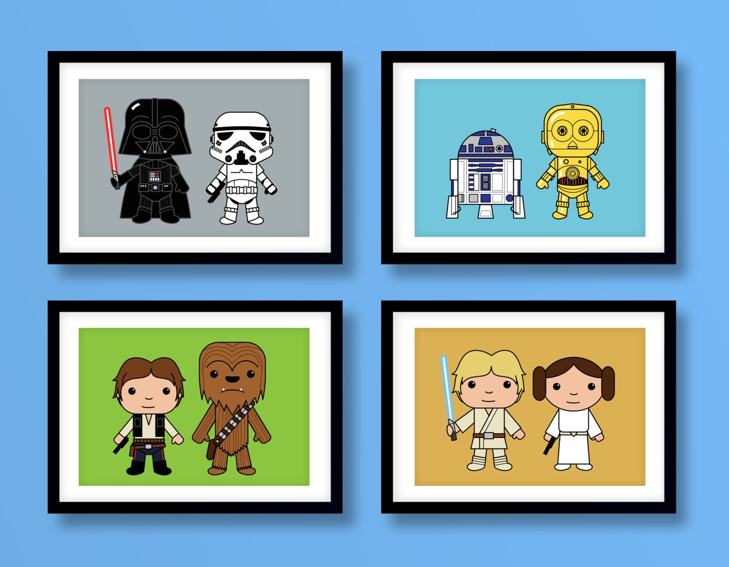 Star Wars inspired wall art kids wall art Star Wars Darth Etsy