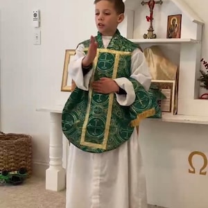 5 piece Catholic Kids Metallic Vestments