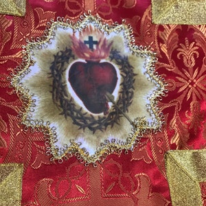5 piece Sacred Heart Catholic Latin Mass Vestment Set