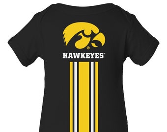 Iowa Hawkeyes Bodysuit Infant Tigerhawk Creeper Iowa Hawks Youth Apparel Officially Licensed Hawkeye Gear with Iowa tigerhawk cute romper