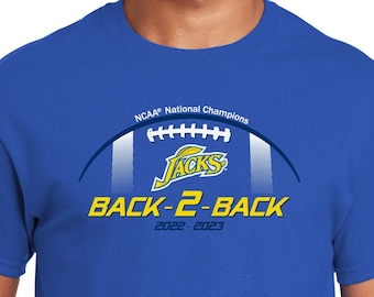 South Dakota State Tshirt | Jacks Football T-Shirt | SDSU Jackrabbits Back-2-Back NCAA National Champions | SDSU Merch | Jackrabbits Apparel