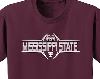 Mississippi State Shirt | Mississippi State Bulldogs Football Laces Tshirt | Mississippi State University Apparel | Unisex T-Shirt Go Dawgs