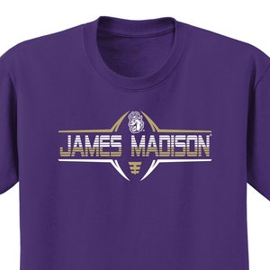 JMU Shirt | JMU Dukes Football Laces Tshirt | James Madison University Apparel | Unisex T-Shirt Go Dukes | Big Tall and Plus Size Shirts