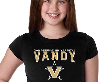 Vanderbilt Commodores Youth Tshirt | Kids Vanderbilt Shirt | Vanderbilt University Apparel | Vandy with Primary Logo | Girls Vanderbilt Tee