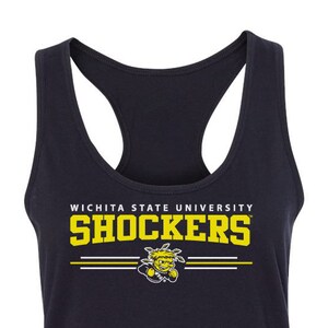 Wichita State Shockers Tank Top | WSU racerback tanktop | Wichita State Shockers 3 Stripe tank | WSU shockers womens boutique apparel