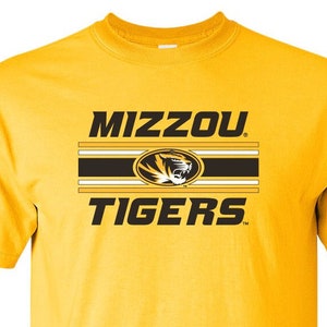 Missouri Tigers Tee Shirt | Horiz Stripe Logo | Missouri Shirt | Missouri Tshirt | Missouri Tigers Apparel | Mizzou Big Tall Shirt