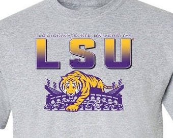 LSU Shirt | LSU Tiger Stadium | Louisiana State University Apparel | Unisex T-Shirt Geaux Tigers | Big, Tall and Plus Sizes | LSU Football