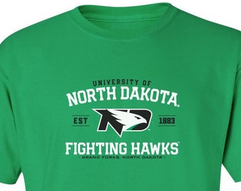 North Dakota Fighting Hawks Tshirt | Primary Logo | UND Fighting Hawks Shirt | North Dakota T-Shirt | North Dakota Merch | Mens UND Shirt