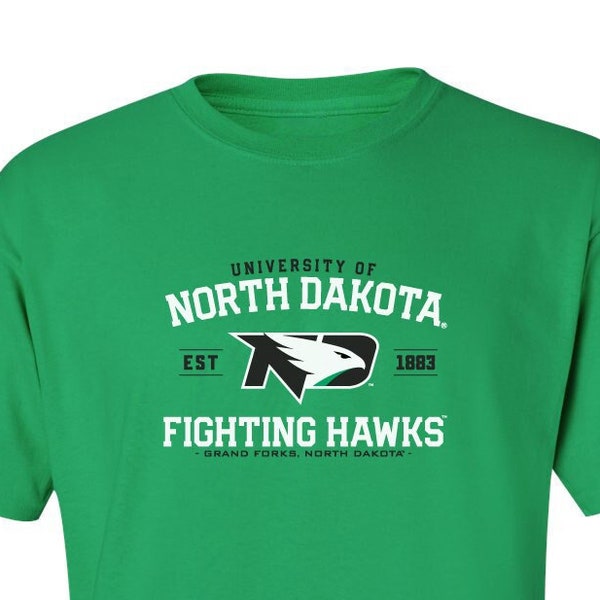 North Dakota Fighting Hawks Tshirt | Primary Logo | UND Fighting Hawks Shirt | North Dakota T-Shirt | North Dakota Merch | Mens UND Shirt