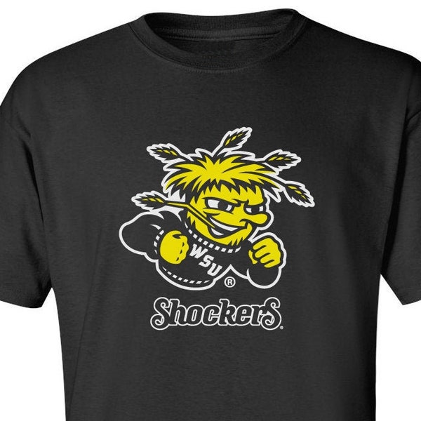 Wichita State Shockers Tshirt WSU shirt wushock logo wichita state tee WSU shocker tee shirt wichita state t shirt primary apparel big tall