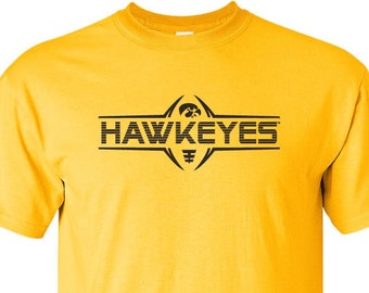 Iowa Hawkeyes Camiseta Rayas Hawkeyes Fútbol Cordones Iowa Hawkeye camisa hawkeye camiseta iowa camiseta iowa equipo iowa hawkeye ropa deportiva