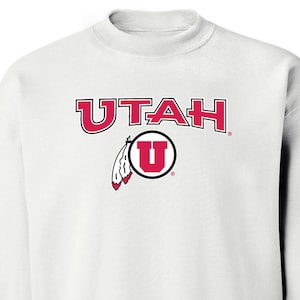 Utah Utes Crewneck Sweatshirt Utah Utes sweatshirt Utah Utes pullover sweatshirt Utah Utes circle feather fleece Utes apparel big licensed
