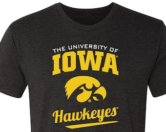 Iowa Hawkeyes Premium Tee Shirt | IOWA Arch Script Hawkeyes | Iowa hawkeyes shirt hawkeye tshirt iowa tshirt iowa hawkeyes t-shirt apparel