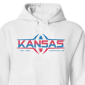 Kansas Jayhawks Hoodie | Football Laces | Jayhawk Hooded Sweatshirt | Kansas Hoodie | University of Kansas Hoodie | Kansas Gear | KU Apparel