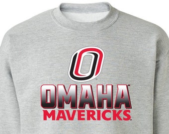 Omaha Mavericks Sweatshirt | UNO Crewneck Sweatshirt | Full Color Fade | Omaha Merch | Omaha Crewneck Sweatshirt | Omaha Mavericks Apparel