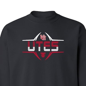 Utah Utes Crewneck Sweatshirt | Utah Utes Sweatshirt | Utah Sweatshirt | Utes pullover | Striped UTES Football Laces | Utah Crewneck Fleece