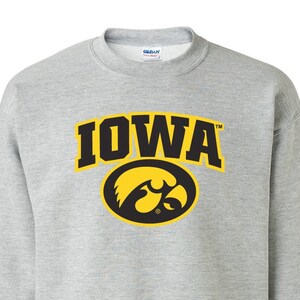 Iowa Hawkeyes Sweatshirt | Block Iowa Arch Tigerhawk | Hawkeye Crewneck Fleece | Iowa Sweatshirt | Iowa Unisex Crewneck Hawkeyes Pullover