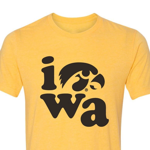 Iowa Hawkeyes Premium Tee Shirt | Iowa Stacked | Iowa hawkeyes shirt hawkeye tshirt iowa tshirt iowa hawkeyes t-shirt apparel tri-blend soft