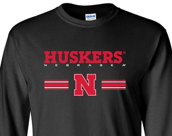 Nebraska Huskers Stripe N Tee Shirt Long Sleeve Nebraska Huskers shirt cornhusker t-shirt nebraska huskers tshirt Nebraska Husker apparel