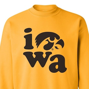 Iowa Hawkeyes Sweatshirt | Iowa Stacked | iowa hawkeye crewneck fleece iowa hawkeyes crew neck sweatshirt iowa sweatshirt pullover unisex