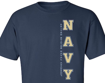 Navy Midshipmen Tshirt | Vertical NAVY | Navy Shirt | Unisex T-Shirt | Midshipmen Merch | United States Naval Academy Apparel | USNA Apparel