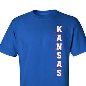 Kansas Jayhawks Tshirt | Vertical KU | KU Jayhawks 100% Cotton Shirt | Unisex T-Shirt | Kansas Merch | University of Kansas Apparel