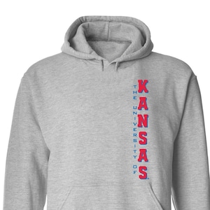 Kansas Jayhawks Hoodie | Vertical KU | Jayhawks Hooded Sweatshirt | Kansas Hoodie | University of Kansas Hoodie | Kansas Gear | KU Apparel