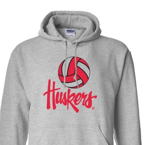 Nebraska Cornhuskers Volleyball Sweatshirt Nebraska Huskers volleyball sweatshirt cornhusker fleece script huskers pullover husker apparel Gray