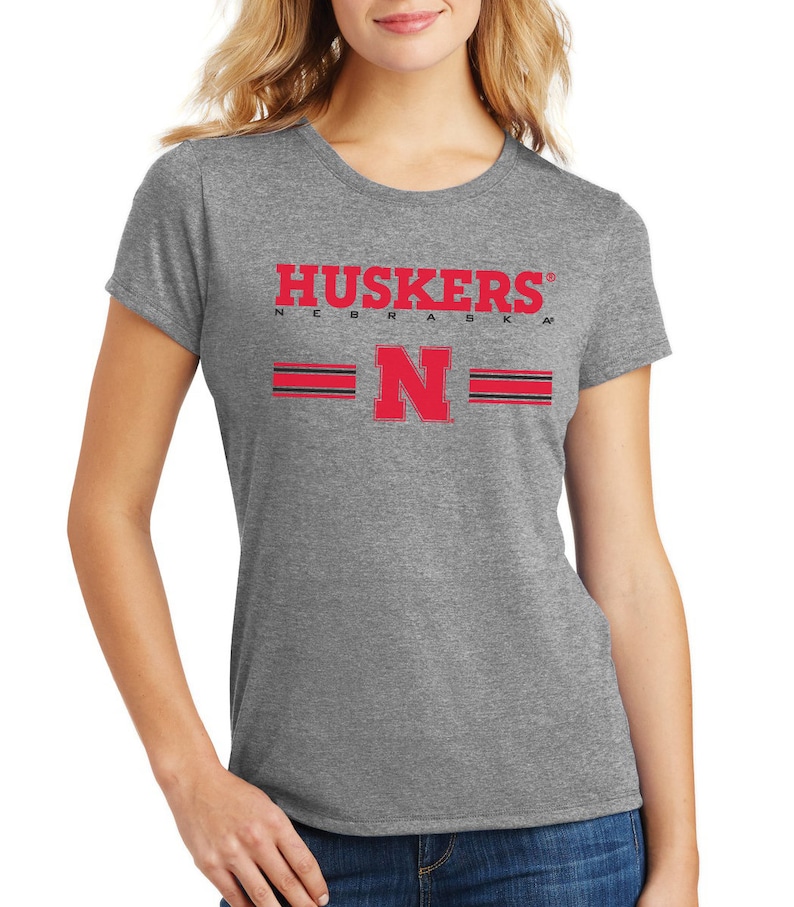 Women's Nebraska Huskers Stripe N Huskers Tshirt Nebraska Etsy