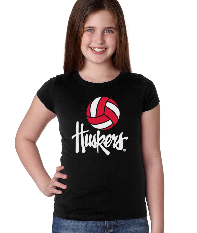 Nebraska Husker Girls Tee Huskers Volleyball Youth Tee Shirt Etsy