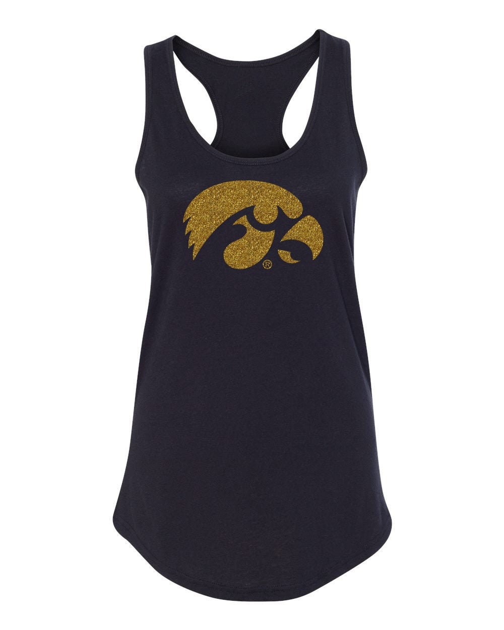 Iowa Hawkeyes Tank Top Gold Glitter Tee Hawkeye Tanktop