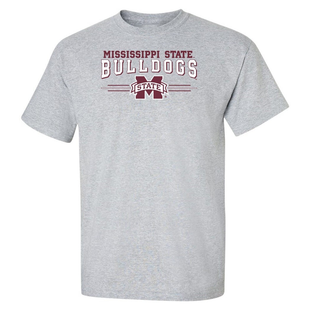 Mississippi State Shirt | Mississippi State Bulldogs 3-Stripe Tshirt | Mississippi State University Apparel | Unisex T-Shirt Big and Tall