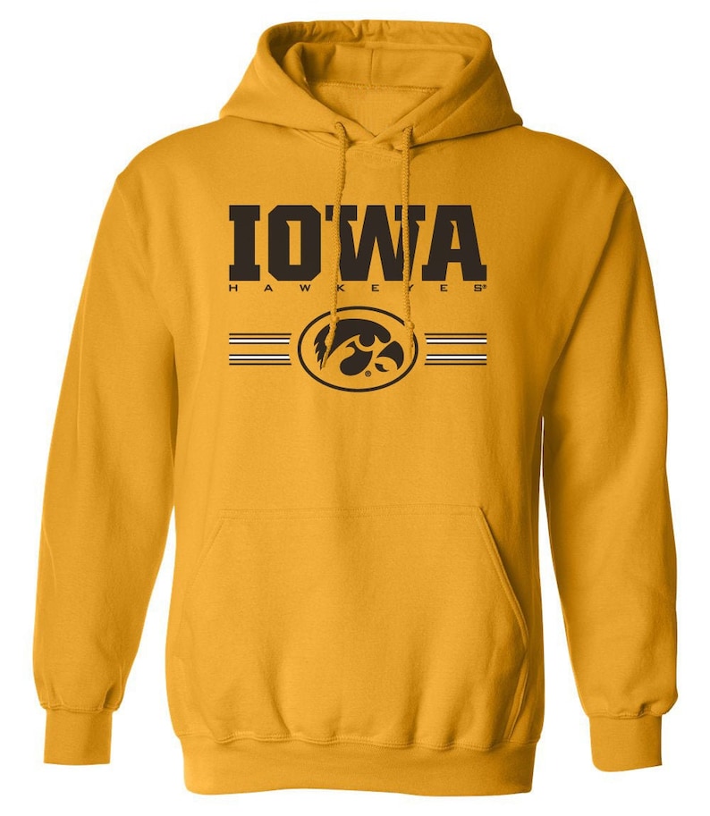 Iowa Hawkeyes Sweatshirt IOWA Horiz Stripe Oval Tigerhawk Etsy