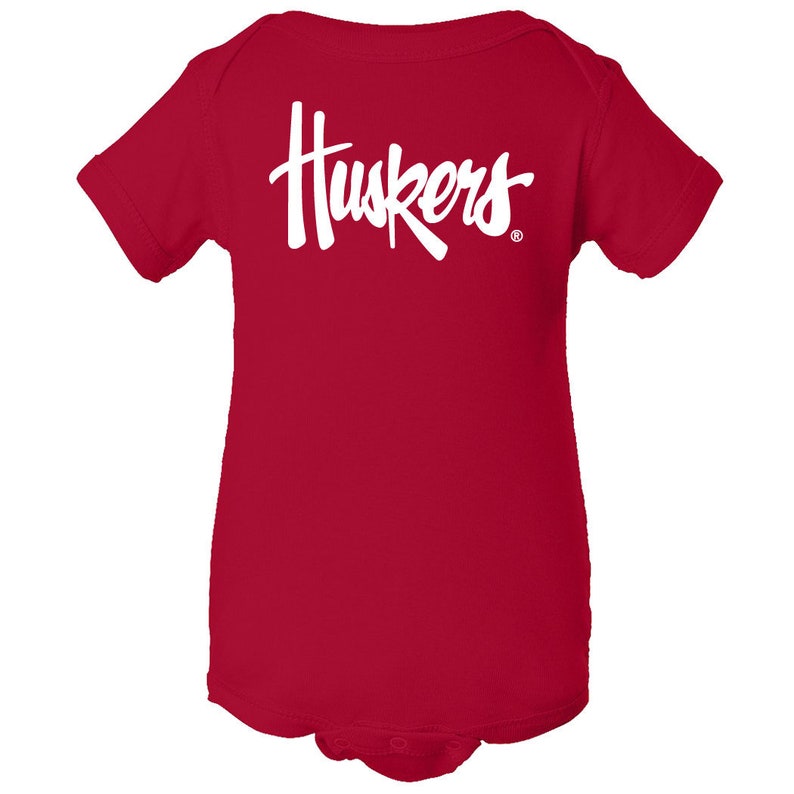 Nebraska Cornhuskers Baby Bodysuit Infant Script Huskers Youth Apparel Officially Licensed Husker Creeper With Huskers cute romper