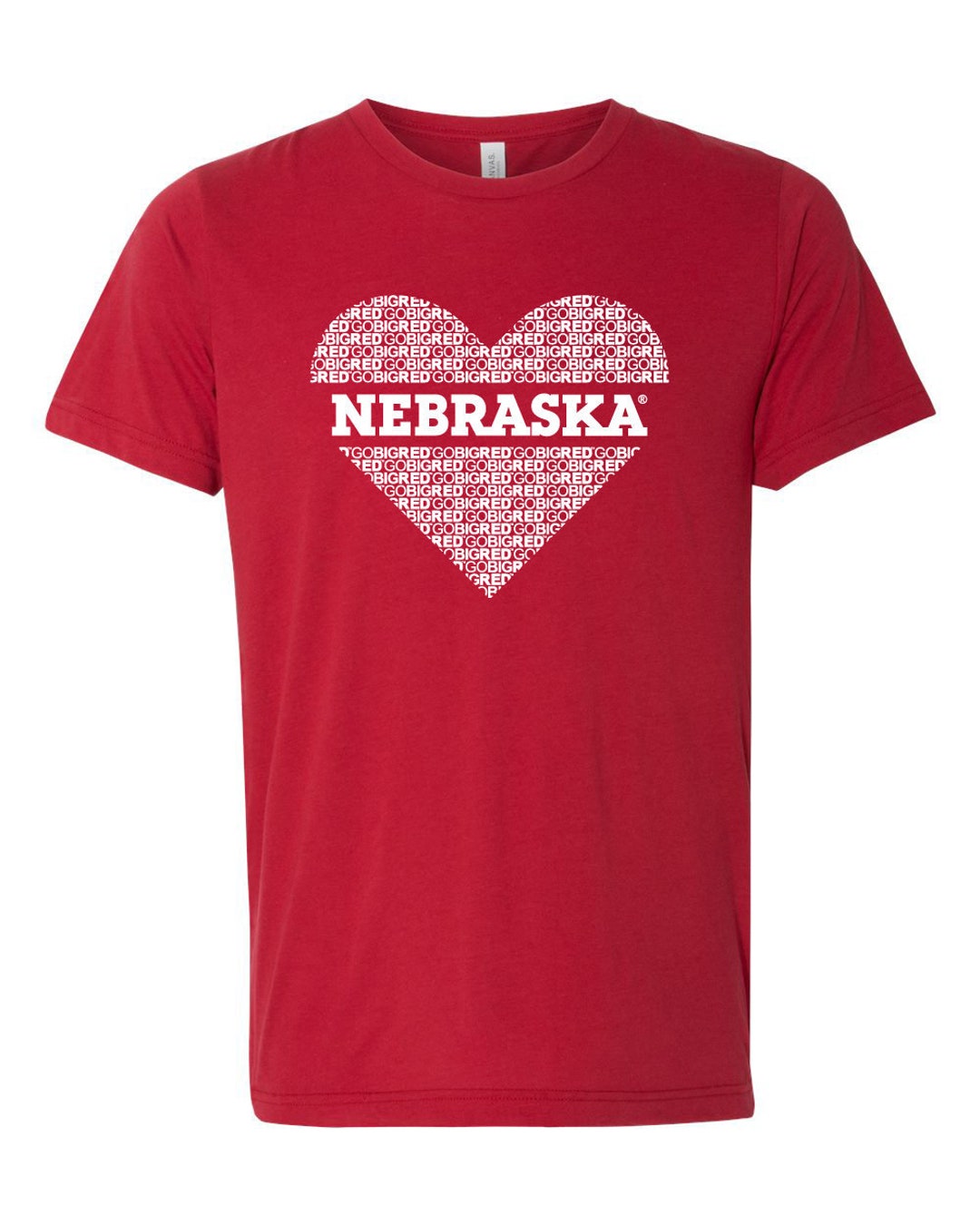 Nebraska Huskertee GO BIG RED Heart Nebraska Huskers Shirt Cornhuskers