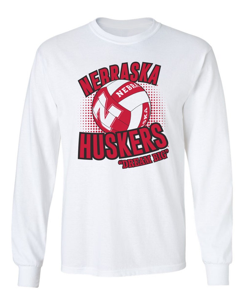 Nebraska Huskers Volleyball Tee Shirt Long Sleeve Nebraska Huskers