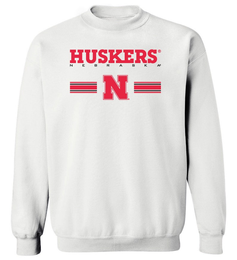 Nebraska HUSKERS Stripe N Sweatshirt Nebraska Crewneck Etsy
