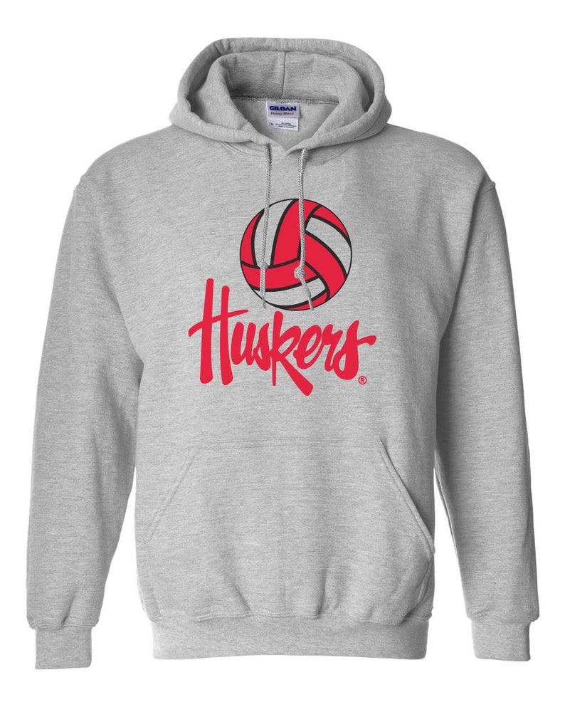 Nebraska Cornhuskers Volleyball Sweatshirt Nebraska Huskers volleyball sweatshirt cornhusker fleece script huskers pullover husker apparel Gray