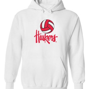 Nebraska Cornhuskers Volleyball Sweatshirt Nebraska Huskers volleyball sweatshirt cornhusker fleece script huskers pullover husker apparel White