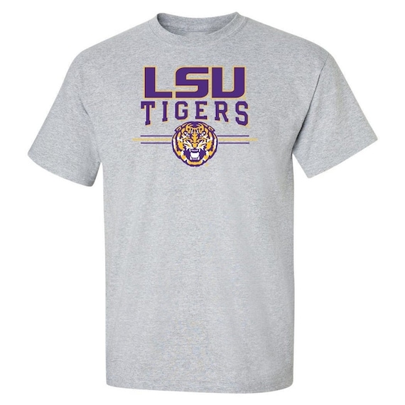 LSU Shirt | LSU Tigers 3-Stripe Logo Tshirt | Louisiana State University Apparel | Unisex T-Shirt Geaux Tigers | Big, Tall and Plus Sizes