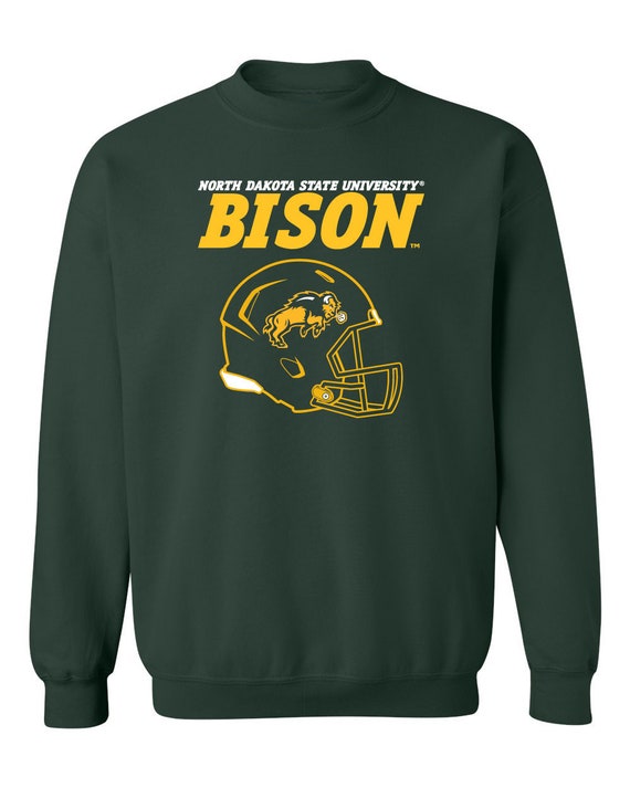 NDSU Sweatshirt NDSU Crewneck Sweatshirt North Dakota State Sweatshirts NDSU Bison Sweatshirt Bison Crew Bison Football Helmet