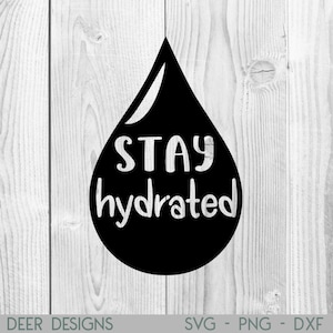 Restez hydraté SVG | Bouteille d’eau SVG | Autocollant de bouteille d’eau SVG