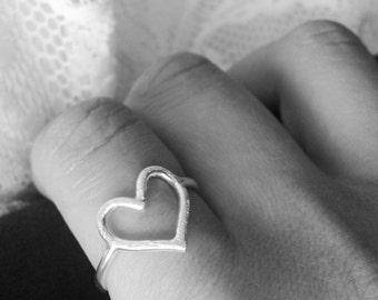 heart ring in sterling silver