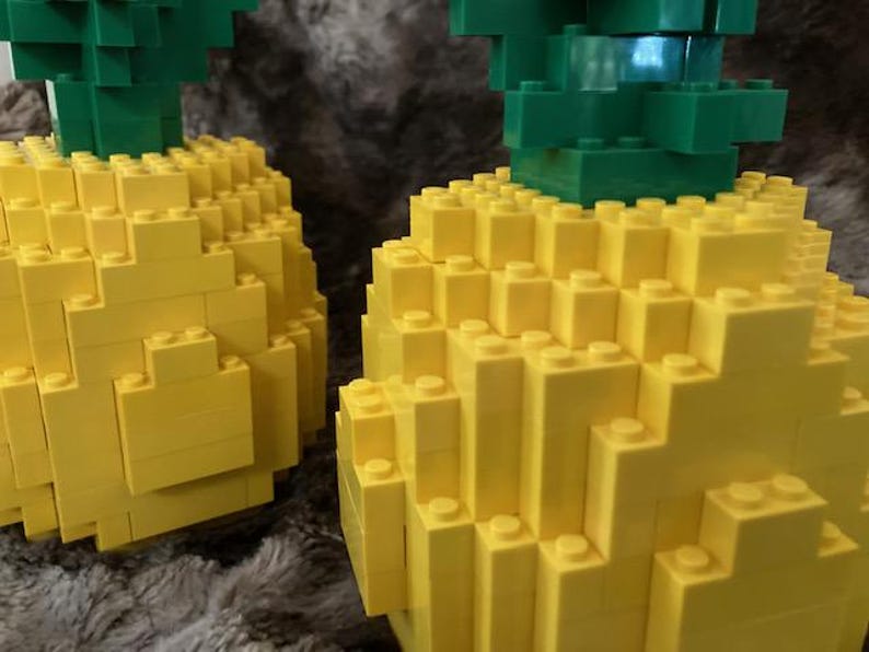Custom LEGO Pineapple Sculpture Vibrant Hawaii Decorative Art for